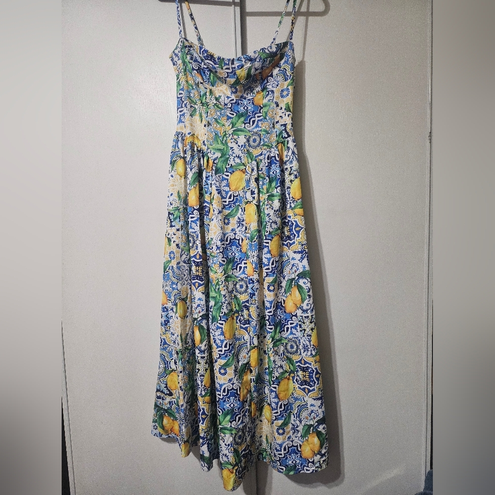 Fashion Nova Lemon Print Maxi Dress